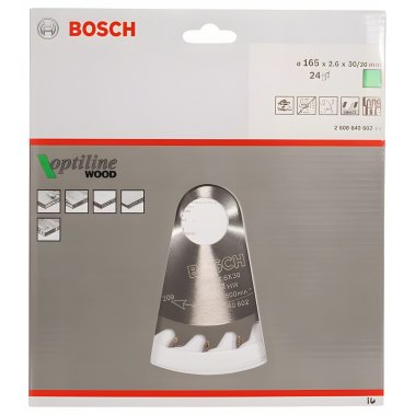 фото Диск пильный 165 х 30 мм 24T STD for Wood BOSCH 2608640602