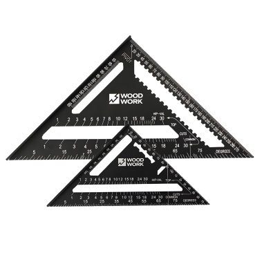 фото Угольник плотницкий 300 мм алюминиевый метрический WOODWORK CTR-300
