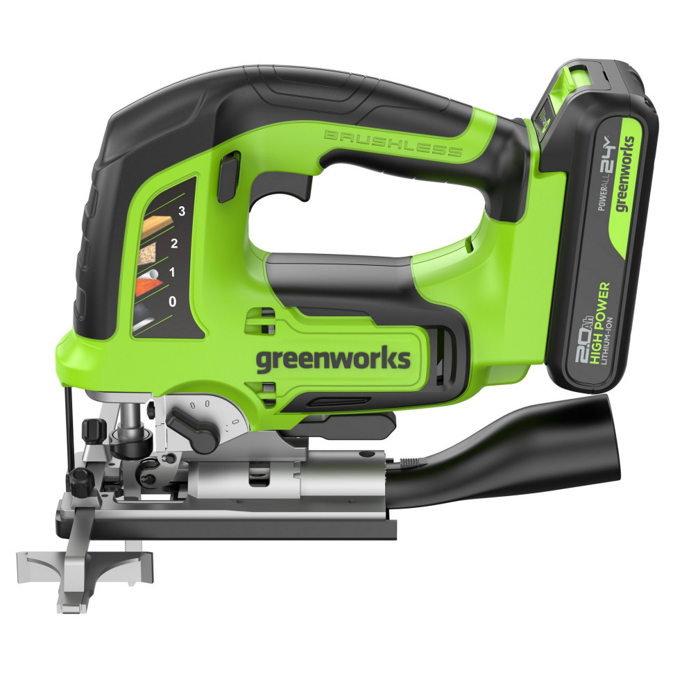 фото Лобзик аккумуляторный GREENWORKS GD24JS120K2 3601407CUA