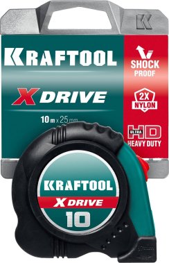 фото Рулетка 10 м х 25 мм KRAFTOOL X-Drive 34122-10