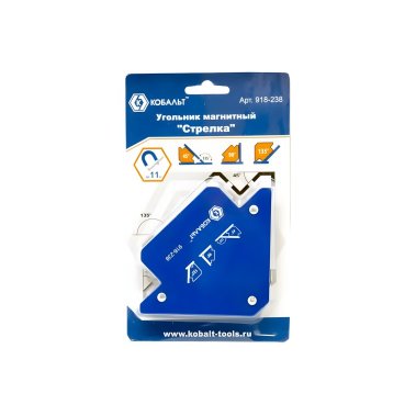 фото Угольник магнитный 80 мм (3 угла, магнит до 11 кг) Стрелка КОБАЛЬТ 918-238