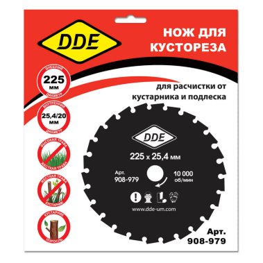 фото Нож для кустореза DDE WOOD CUT 225х25,4/20 мм, 26 зубьев 908-979