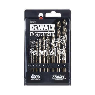 фото Набор сверл по металлу 10 шт. (1-10 мм) Extreme DeWalt DT5935