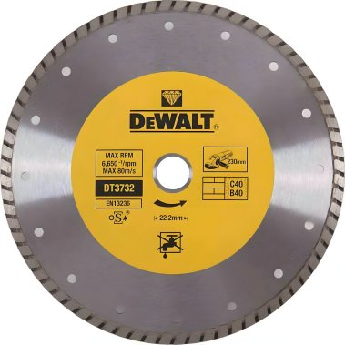 фото Диск алмазный 230 х 2.6 х 22.2 мм (универсальный) Turbo DeWalt DT3732