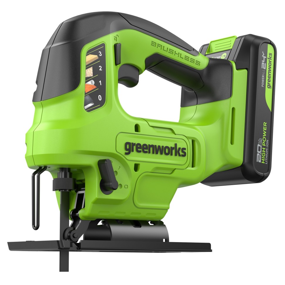 фото Лобзик аккумуляторный GREENWORKS GD24JS90K2 3601707CUA