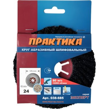 фото Круг абразивный торцевой 125 мм Р24 ПРАКТИКА 038-685