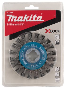 фото Щетка дисковая 115 мм (для УШМ, X-Lock, витой металл 0.5 мм) MAKITA D-73405