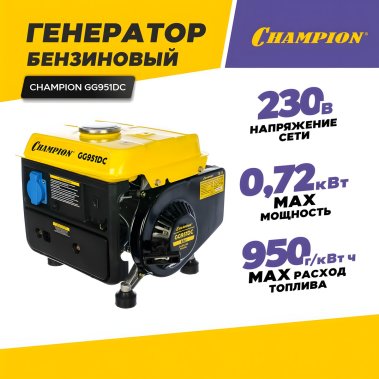фото Генератор бензиновый CHAMPION GG951DC