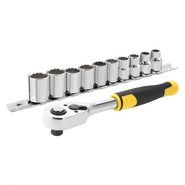 фото Набор головок 3/8'' (10 пр. + рукоятка с трещоткой на 72 зуб.) STANLEY STMT82670-0