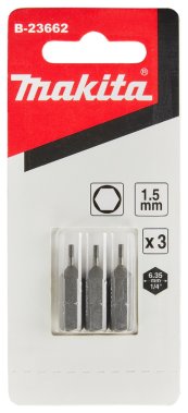фото Бита HEX 1.5 х 25 мм C-form (3 шт.) MAKITA B-23662
