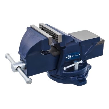 фото Тиски слесарные 100 мм (поворотные, наковальня) КОБАЛЬТ 245-978