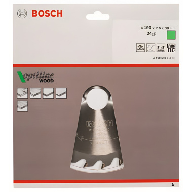 фото Диск пильный 190 х 30 мм 24T Optiline BOSCH 2608640615