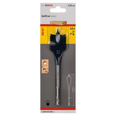 фото Сверло по дереву перовое 32 х 152 мм Self Cut Speed BOSCH 2608595498