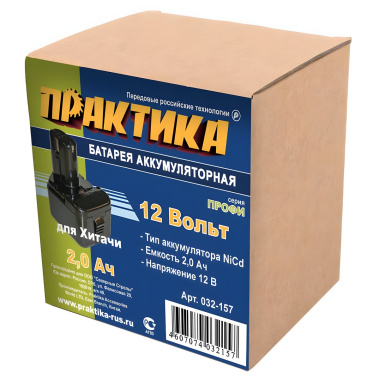 фото Аккумулятор для HITACHI (12V, 2.0Ah, Ni-Cd, коробка) ПРАКТИКА 032-157