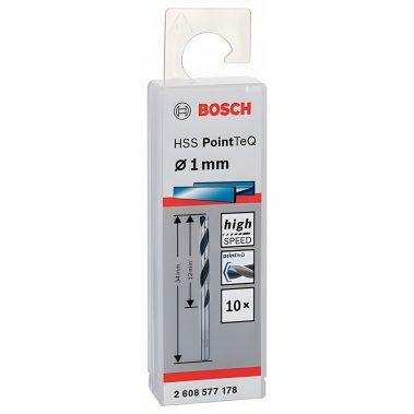фото Сверло по металлу 1.0 х 34 мм (1 шт.) HSS PointTeQ BOSCH 2608577178