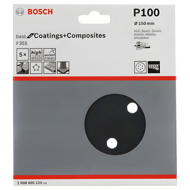 фото Круг шлифовальный 150 мм P100 (5 шт.) Best for Coatings + Composites BOSCH 2608605125