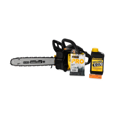 фото Бензопила CHAMPION 240-16"-3/8-1,3-56 (легкий старт) + ПОДАРОК (масло, свеча, цепь, смазка цепи)