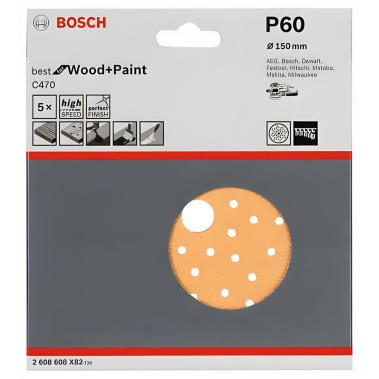 фото Круг шлифовальный 150 мм P60 (1 шт.) Best for Wood + Paint BOSCH 2608608X82