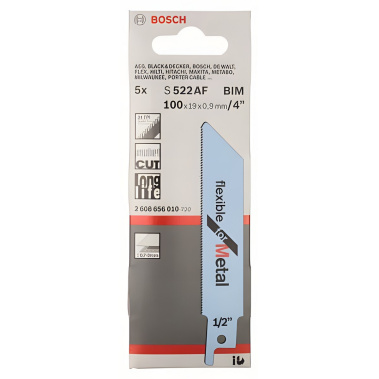 фото Полотно пильное 100 мм S 522 AF Flexible for Metal (5 шт.) BOSCH 2608656010