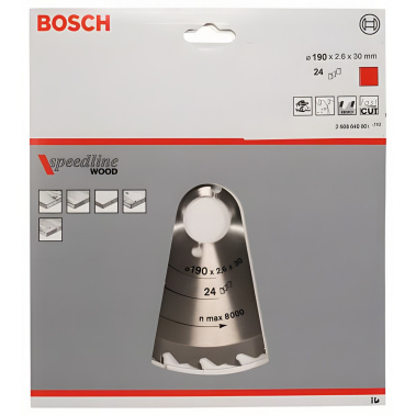 фото Диск пильный 190 х 30 мм 24T Speedline BOSCH 2608640801
