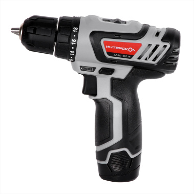 фото Дрель аккумуляторная ИНТЕРСКОЛ ДА-10/12ЭР 28 (Li-Ion, 2 акк.*2,0 Ач)