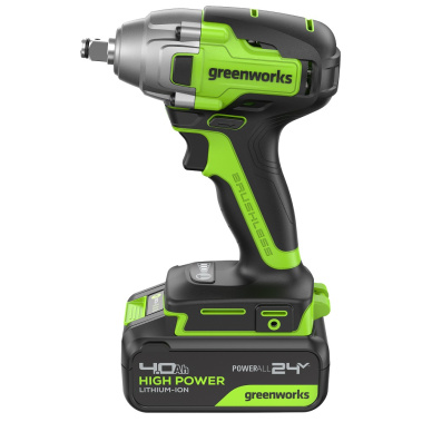фото Гайковерт аккумуляторный ударный GREENWORKS GD24IW400K4 3802907CUB