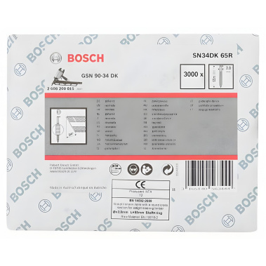фото Гвоздь тип D SN34DK 90R (для GSN 90-34 DK, 2500 шт.) BOSCH 2608200018