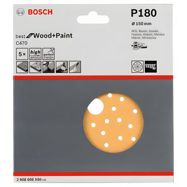 фото Круг шлифовальный 150 мм P180 (1 шт.) Best for Wood + Paint BOSCH 2608608X86