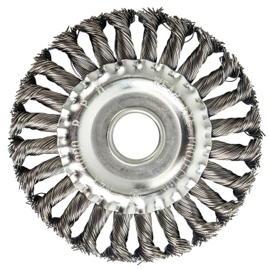 фото Щетка для УШМ 125 х 22.2 мм (дисковая, витая сталь) ПРАКТИКА 773-323