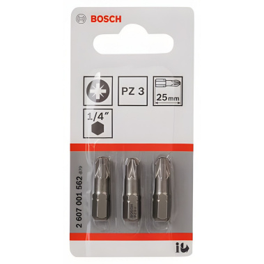 фото Бита PZ 3 х 25 мм (1 шт.) Extra Hart BOSCH 2607001562