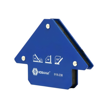 фото Угольник магнитный 80 мм (3 угла, магнит до 11 кг) Стрелка КОБАЛЬТ 918-238