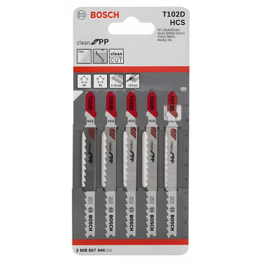 фото Полотно пильное T 102 D Clean for PP (5 шт.) BOSCH 2608667444