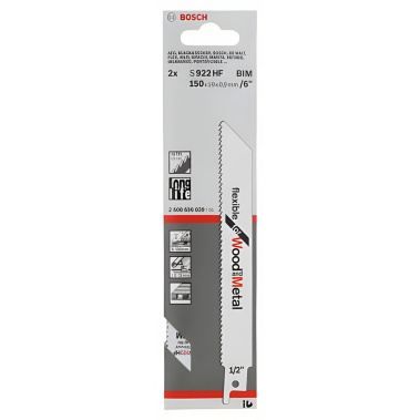 фото Полотно пильное 100 мм S 922 HF Flexible for Wood + Metal (2 шт.) BOSCH 2608656039
