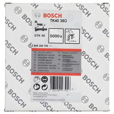 фото Скоба TK40 38G (для GTK 40, 5000 шт., оцинк.) BOSCH 2608200705