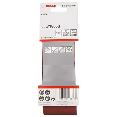 фото Лента шлифовальная 60 х 400 мм P60 (3 шт.) Best for Wood BOSCH 2608606001