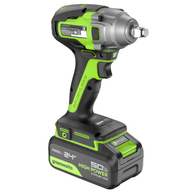 фото Гайковерт аккумуляторный ударный GREENWORKS GD24IW400K5 3802907CUG