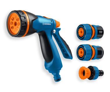 фото Набор поливочный GRINDA PROLine B-834 (конн. с автостоп., адаптер с внутр. резьбой 1/2х3/4) 429113