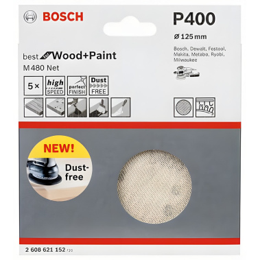 фото Круг шлифовальный 125 мм P400 (сетчатая основа, 1шт.) Best for Wood + Paint BOSCH 2608621152