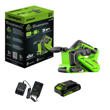 фото Шлифмашина ленточная аккумуляторная GREENWORKS G24BS 3100607CUA