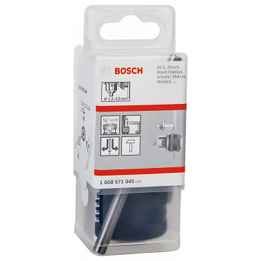 фото Патрон ключевой 1.5-13 мм, 1/2''-20 UNF (с предохранителем) BOSCH 1608571045