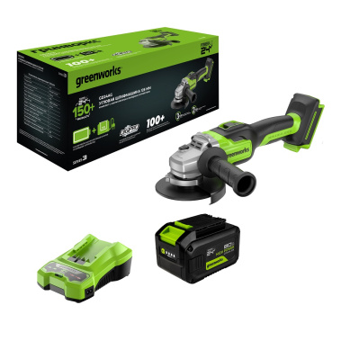 фото Шлифмашина угловая аккумуляторная GREENWORKS GD24AG 3200207CUH