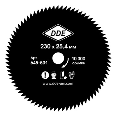 фото Нож для триммера DDE WOOD CUT 230х25,4 мм, 60 зубьев 645-501