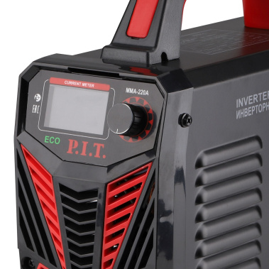 фото Сварочный аппарат P.I.T. PMI220-C3 IGBT (5.8кВт, 220А, ПВ-60, ММА 1.6-3.2мм,маска, краги, электроды)