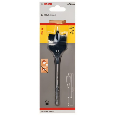 фото Сверло по дереву перовое 36 х 152 мм Self Cut Speed BOSCH 2608595500