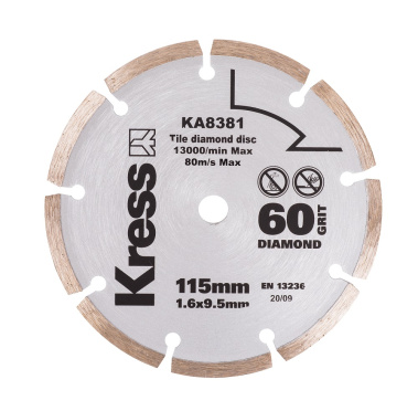 фото Диск алмазный 115 х 1.6 х 9.5 мм, с напылением KRESS KA8381