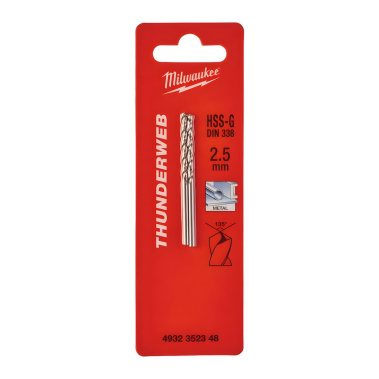 фото Сверло по металлу 2,5 х 57 мм (2 шт.) HSS-G Thunderweb MILWAUKEE 4932352348