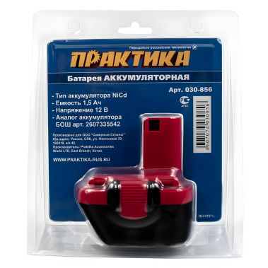 фото Аккумулятор для BOSCH (12V, 1.5Ah, Ni-Cd, блистер) ПРАКТИКА 030-856