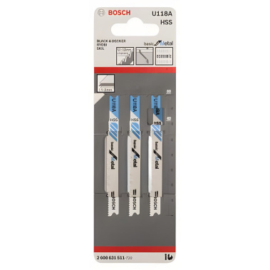 фото Полотно пильное U 118 A Basic for Metal (3 шт.) BOSCH 2608631511