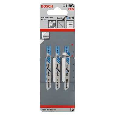 фото Полотно пильное U 118 G Basic for Metal (3 шт.) BOSCH 2608631770