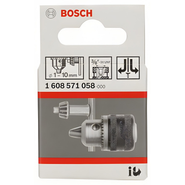фото Патрон ключевой 1.0-10 мм, 3/8''-24 UNF BOSCH 1608571058